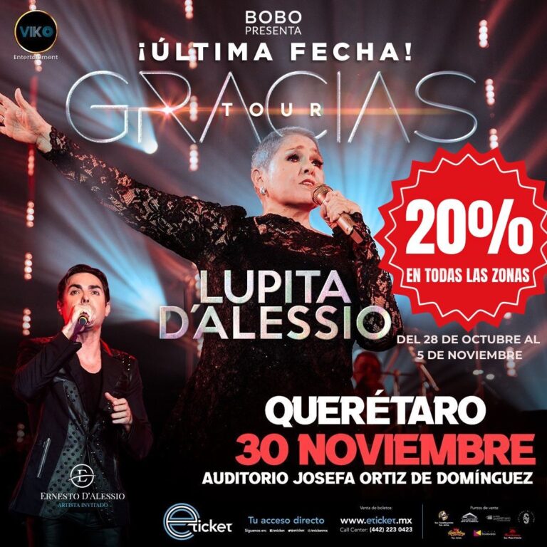 Lupita D´alessio en Querétaro. Sábado 30 de Noviembre de 2024. Auditorio Josefa Ortiz de Domínguez