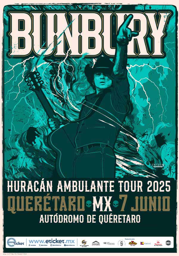 Enrique Bunbury en El Infield Del Autódromo De Querétaro. Sábado 7 de Junio de 2025.