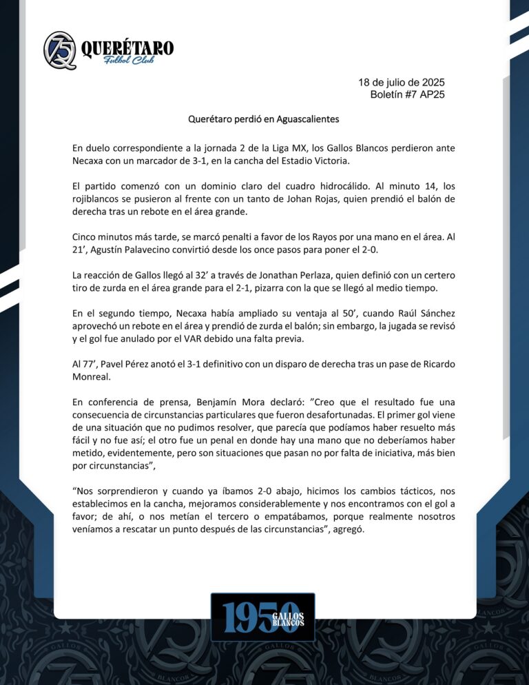 Querétaro perdió en Aguascalientes