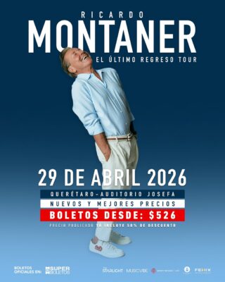 Últimos Boletos a precio especial. Ricardo Montaner se despide en Querétaro!