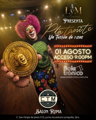 Querétaro, Qro. Llega Platanito Show con “Un Tostón de Risas” celebrando 50 Años de carrera, en una noche de humor irreverente, carcajadas sin censura y diversión garantizada.