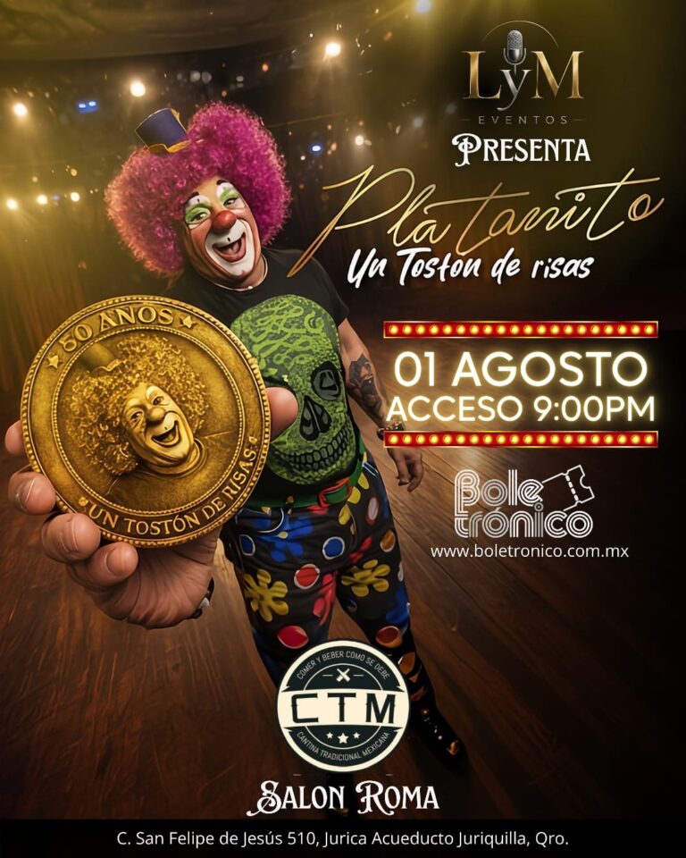 Querétaro, Qro. Llega Platanito Show con “Un Tostón de Risas” celebrando 50 Años de carrera, en una noche de humor irreverente, carcajadas sin censura y diversión garantizada.