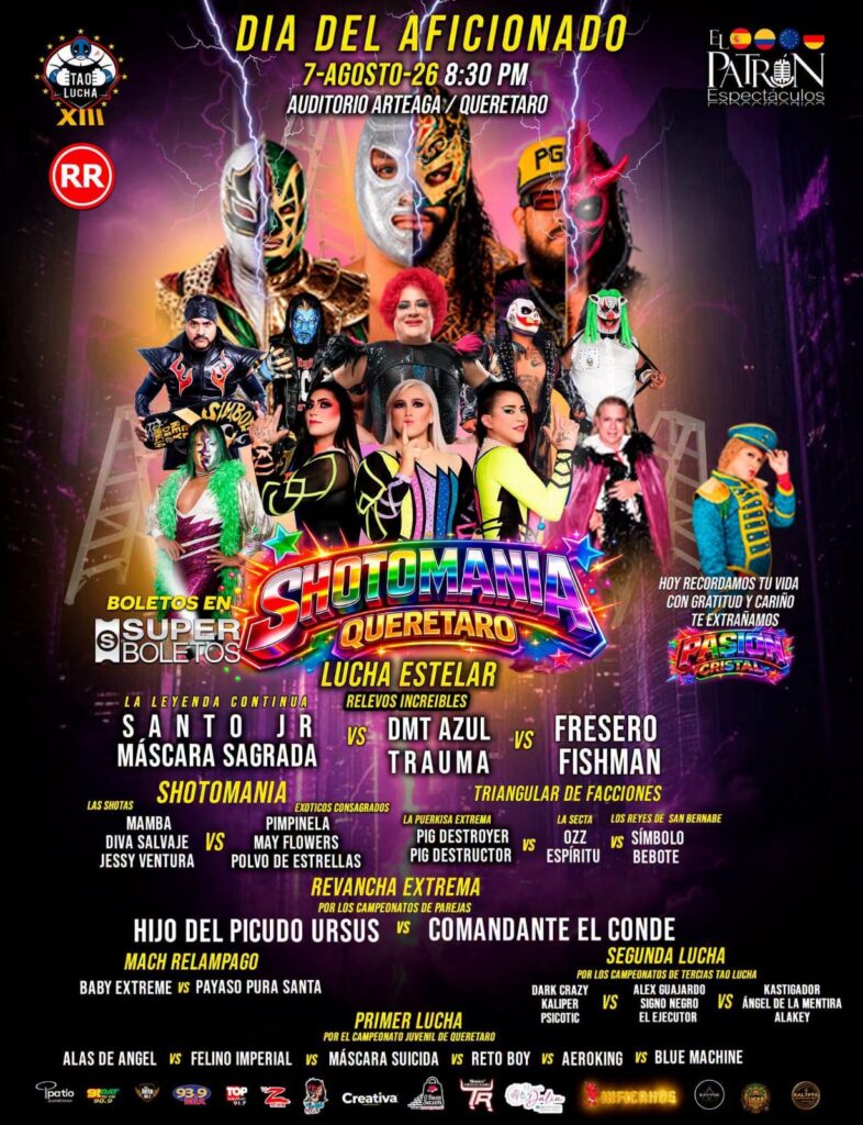 ¡ 𝙎 𝙃 𝙊 𝙏 𝙊 𝙈 𝘼 𝙉 𝙄 𝘼 ! Vive una función histórica, una noche llena de emociones, adrenalina y grandes estrellas del pancracio nacional.